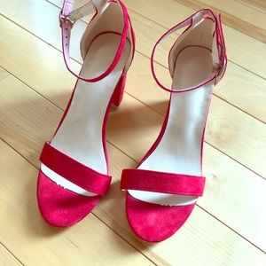 Red velvet heels
